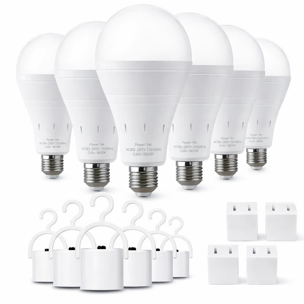 6 Pack Rechargeable Emergency Light Bulbs